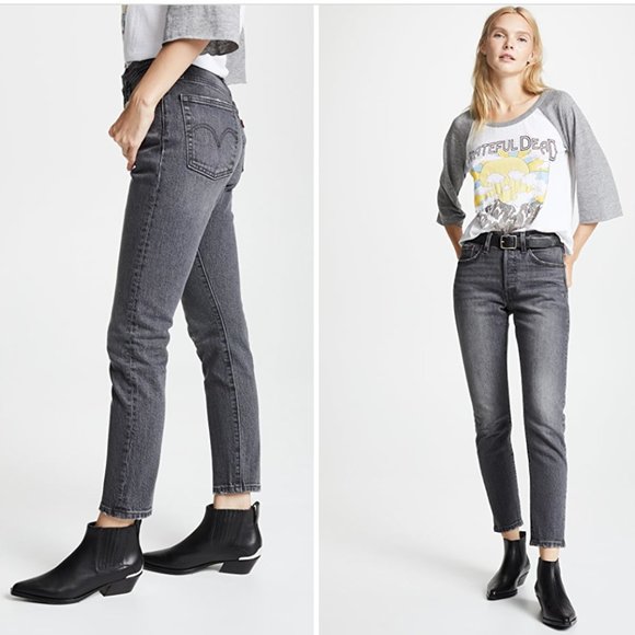 Levi's 501 S Skinny coal washed black jeans - Size 24 - Picture 4 of 13